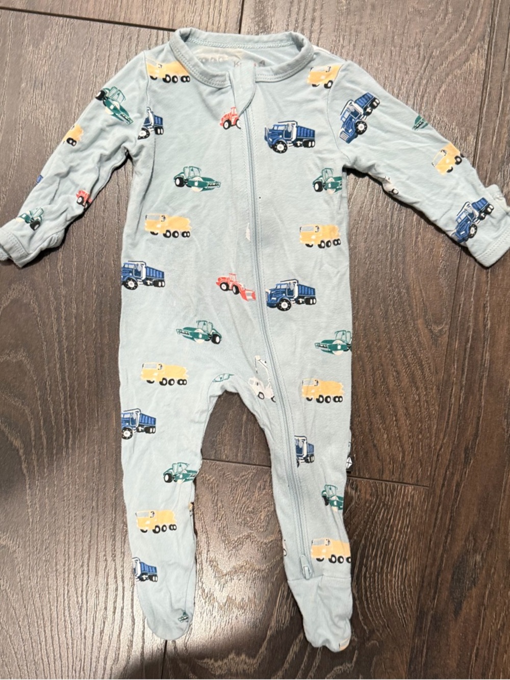 Kyte Baby One-Piece Footed Pajamas with Truck Print - 0-3 Months